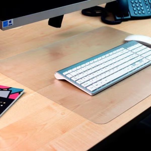 Desktex® Polycarbonate Rectangular Desk Pad with Anti, Slip Backing , 29